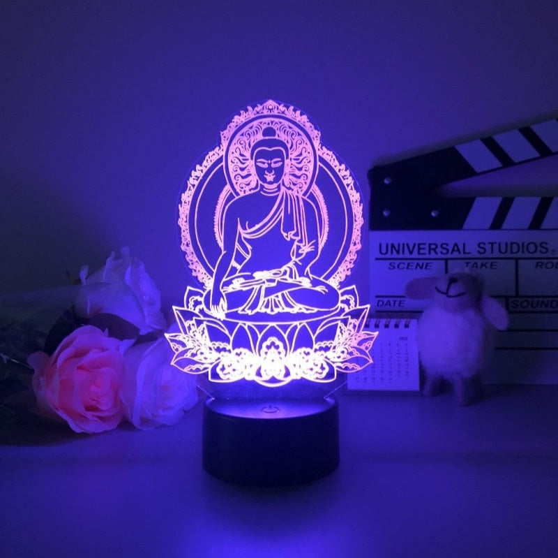 3D Multicolored Sakyamuni Buddha Night Light