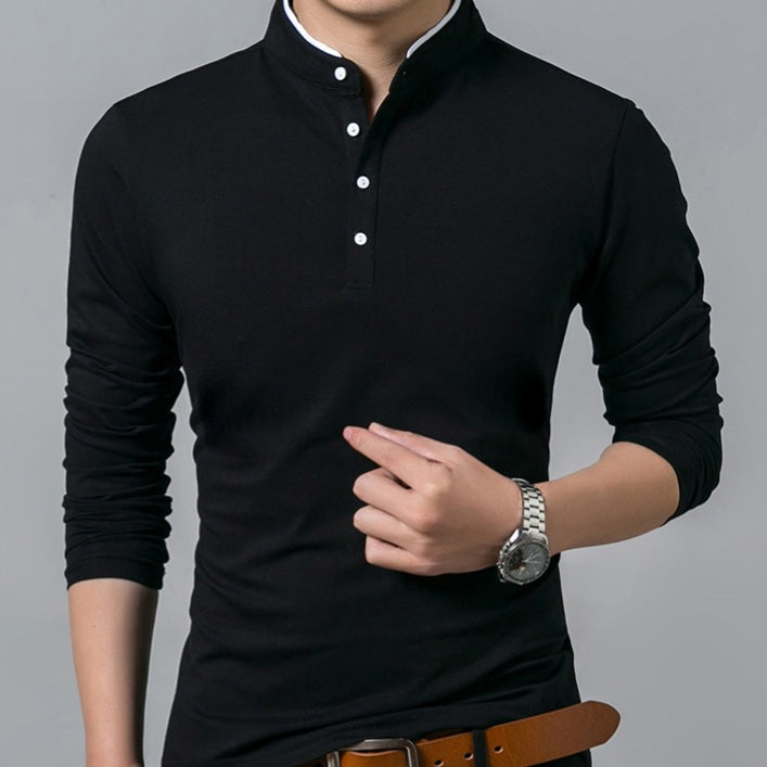 Long Sleeve Mandarin Collar Shirt (multiple options available)