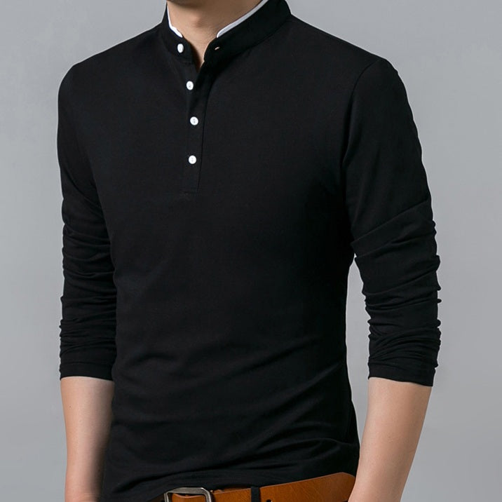 Long Sleeve Mandarin Collar Shirt (multiple options available)