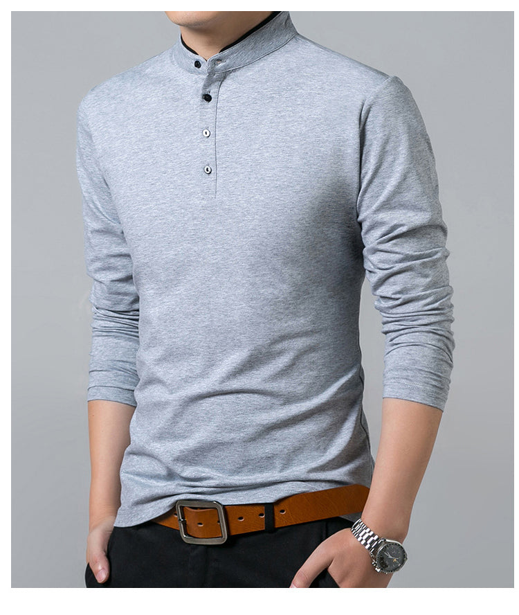 Long Sleeve Mandarin Collar Shirt (multiple options available)