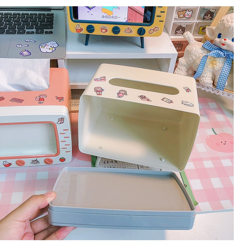 Multi-functional Kawaii Desktop TV Tissue Box (multiple options available)