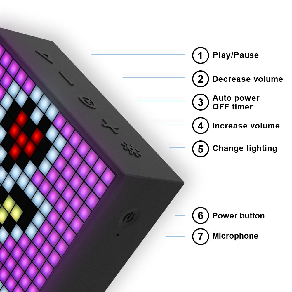 Timebox Evo Pixel Art Alarm Clock & Portable Mini Speaker