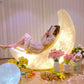 Crescent Moon LED Floor Lamp Chair