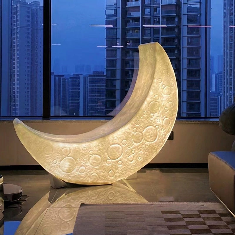 Crescent Moon LED Floor Lamp Chair