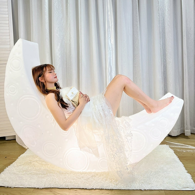 Crescent Moon LED Floor Lamp Chair