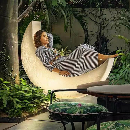 Crescent Moon LED Floor Lamp Chair