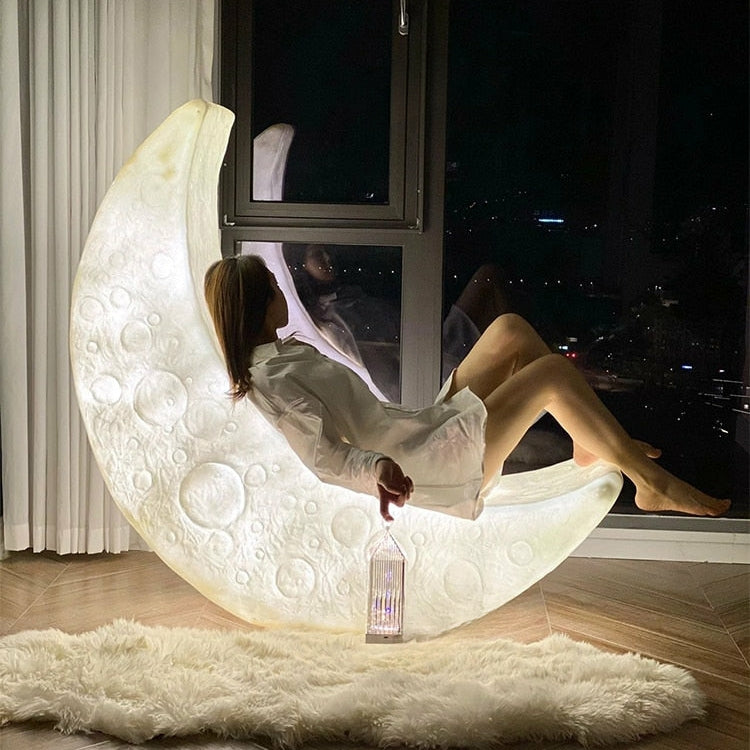 Crescent Moon LED Floor Lamp Chair