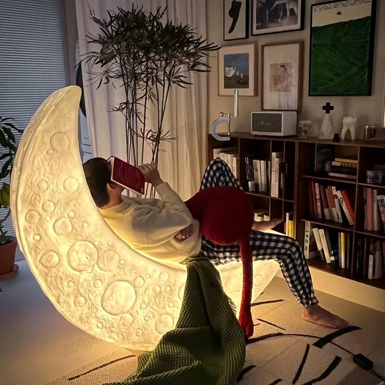 Crescent Moon LED Floor Lamp Chair