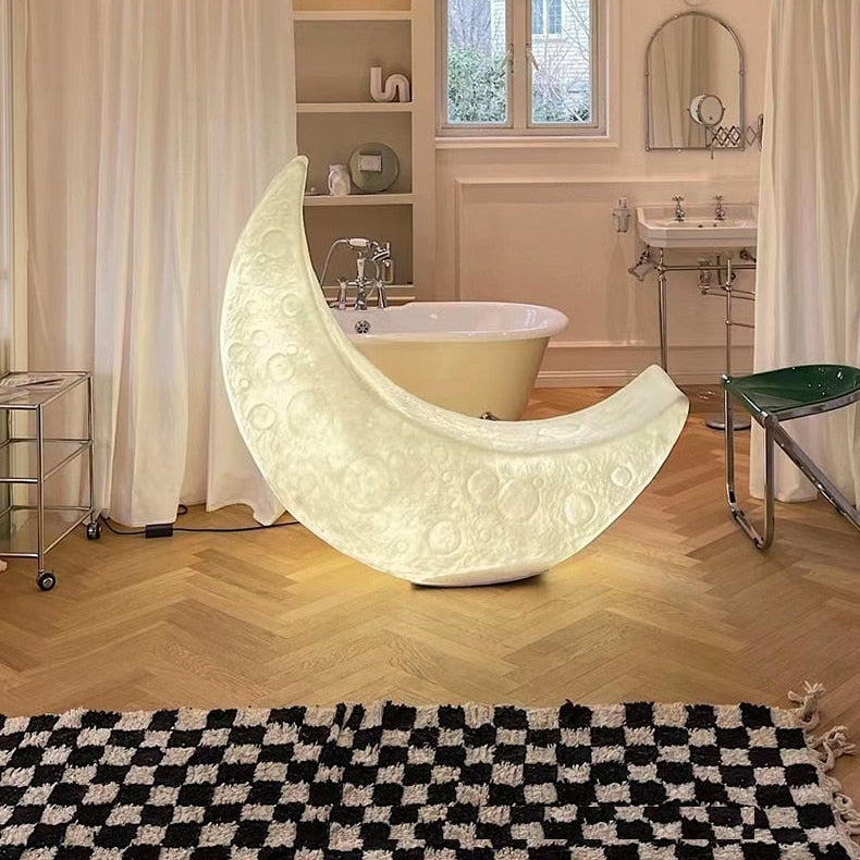 Crescent Moon LED Floor Lamp Chair