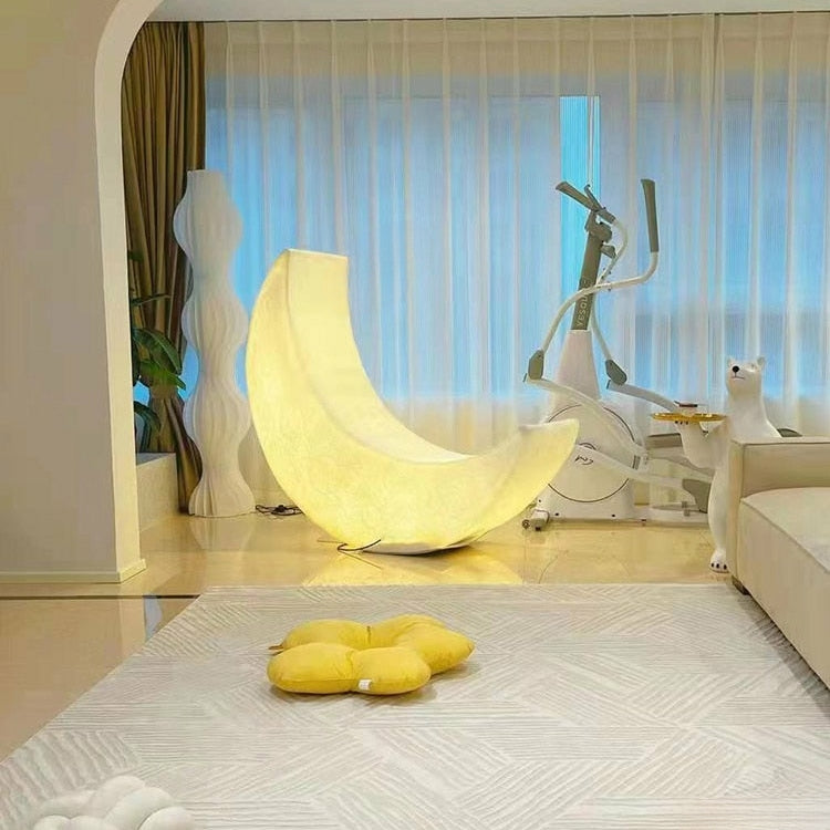 Crescent Moon LED Floor Lamp Chair