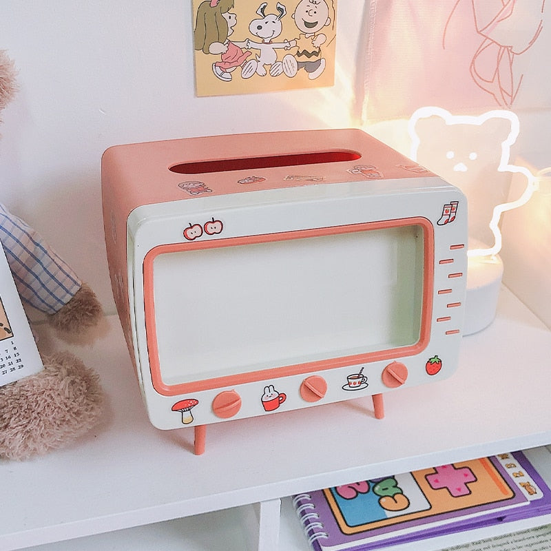 Multi-functional Kawaii Desktop TV Tissue Box (multiple options available)