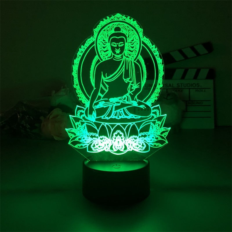 3D Multicolored Sakyamuni Buddha Night Light