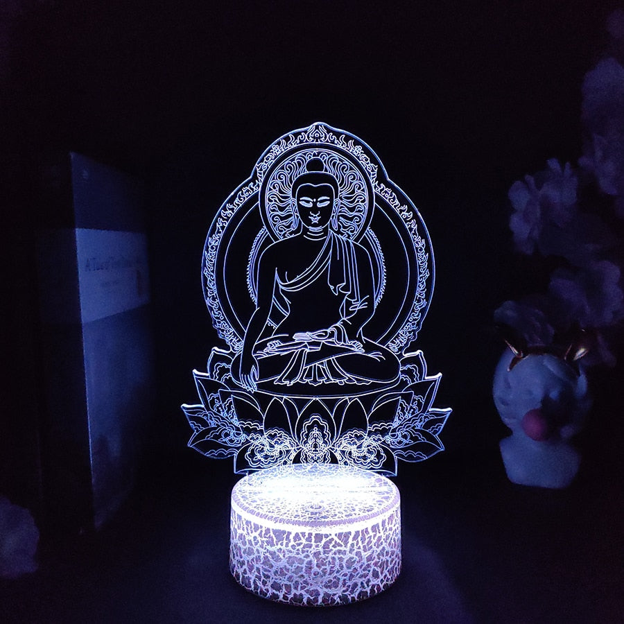 3D Multicolored Sakyamuni Buddha Night Light