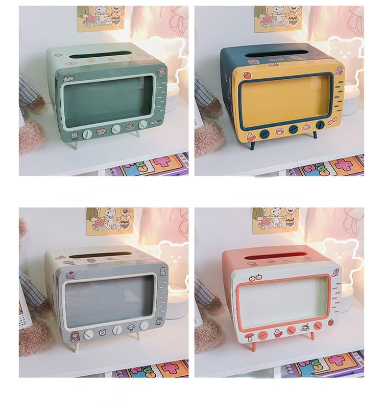 Multi-functional Kawaii Desktop TV Tissue Box (multiple options available)