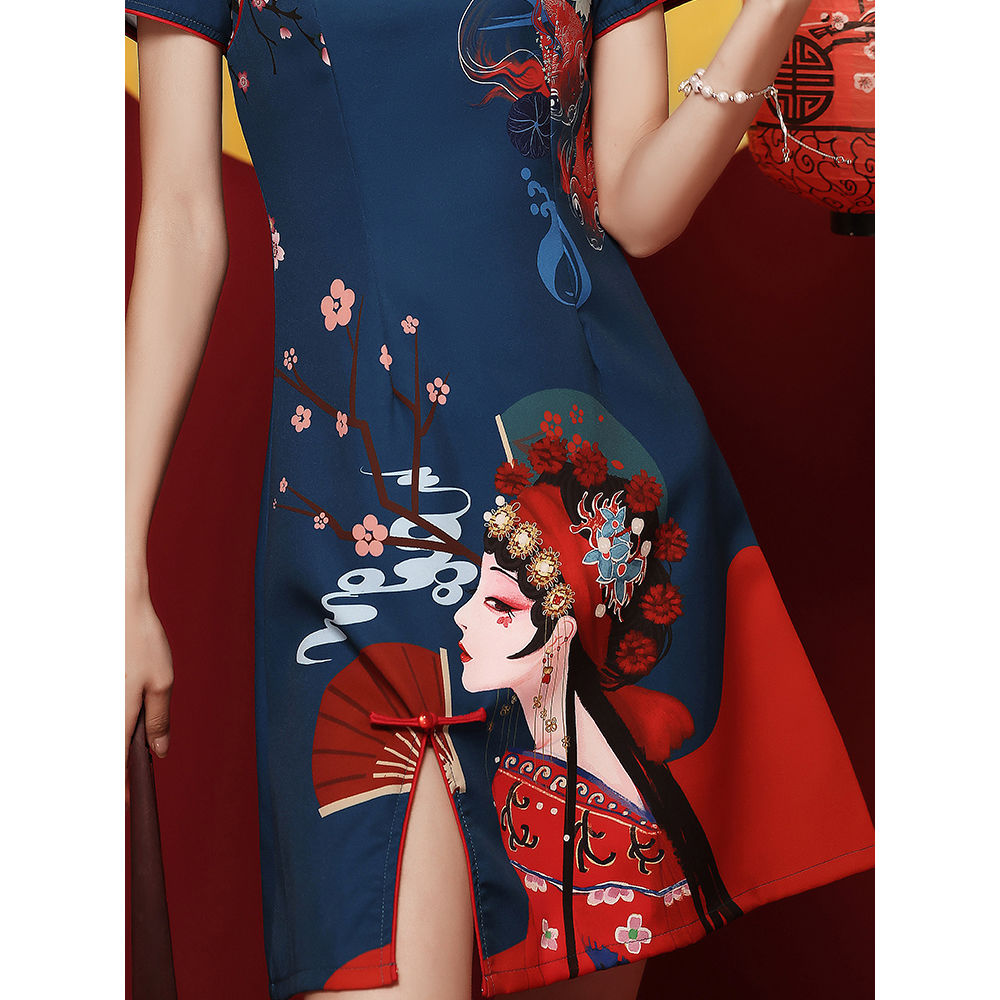 Graphic Art Chinese Cheongsam Dress (multiple options available)