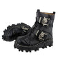 Mens Genuine Cowhide Leather Moto Boots with Skull Buckles (multiple options available) - Only Liberation