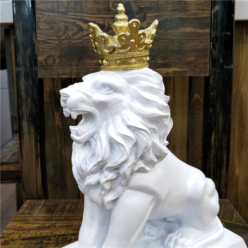 Lion Statue With Wings or Crown |Modern Art Decor| (multiple options available)