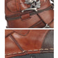 Mens Genuine Cowhide Leather Moto Boots with Skull Buckles (multiple options available) - Only Liberation