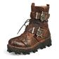 Mens Genuine Cowhide Leather Moto Boots with Skull Buckles (multiple options available) - Only Liberation