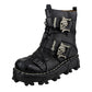 Mens Genuine Cowhide Leather Moto Boots with Skull Buckles (multiple options available) - Only Liberation