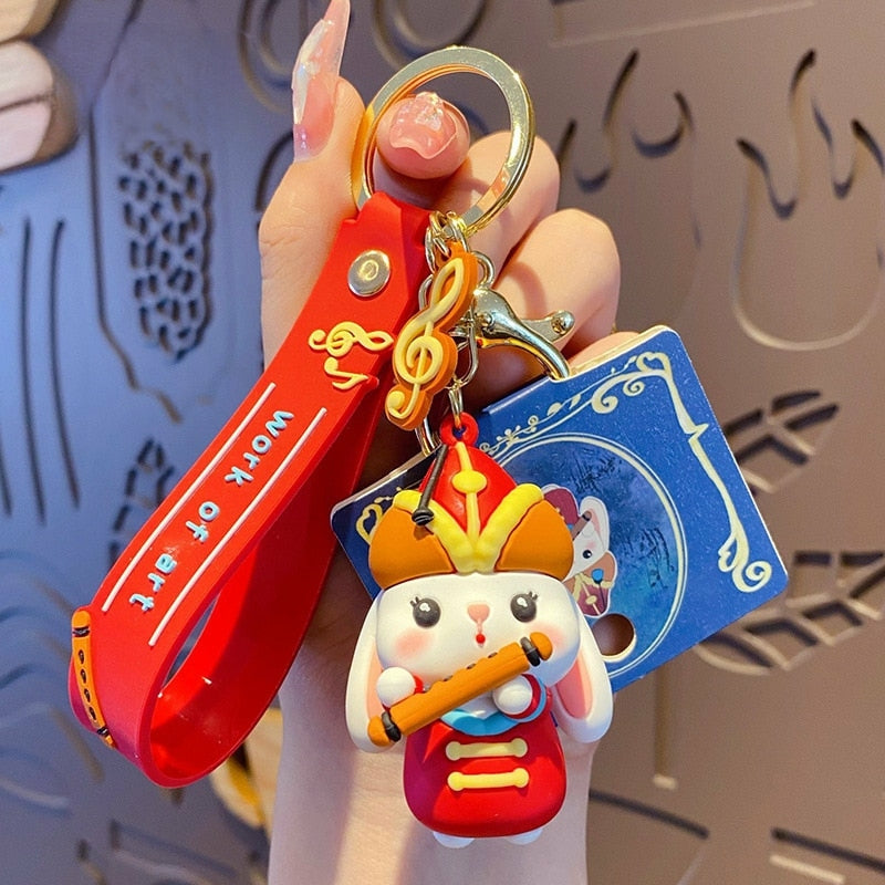 Cartoon Shiba Inu, Rabbit, or Pig Keychain (multiple options available)