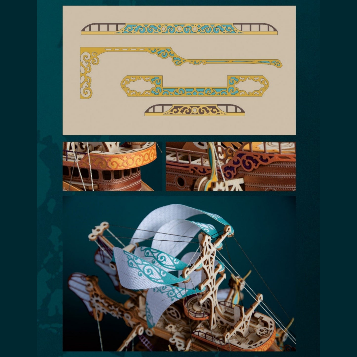 Fantasy Airship 3D Wooden Puzzle |DIY Model|