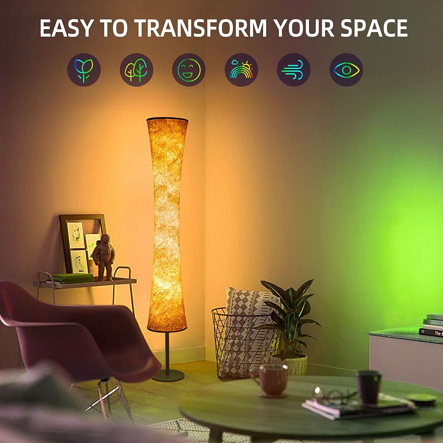 RGB Smart Control Floor Lamp With Fabric Shade