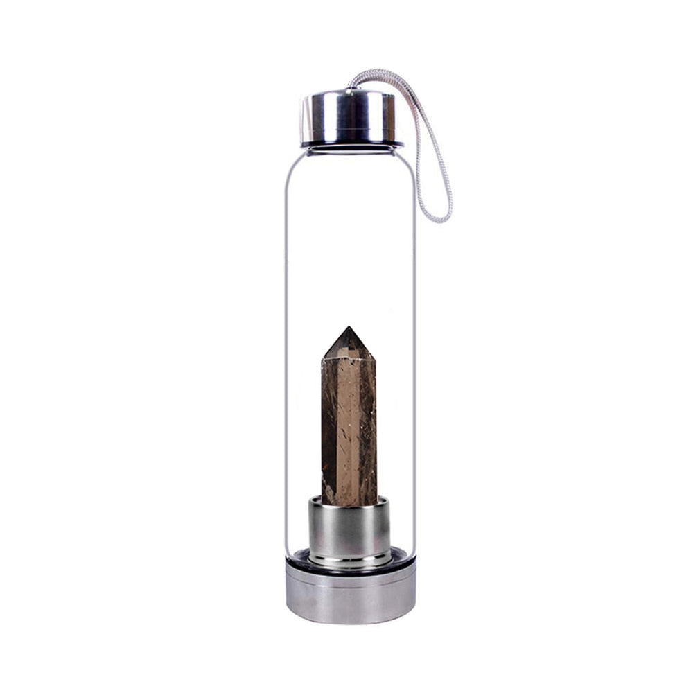 Healing Crystal Infused Glass Water Bottle (Multiple Options Available) - Only Liberation