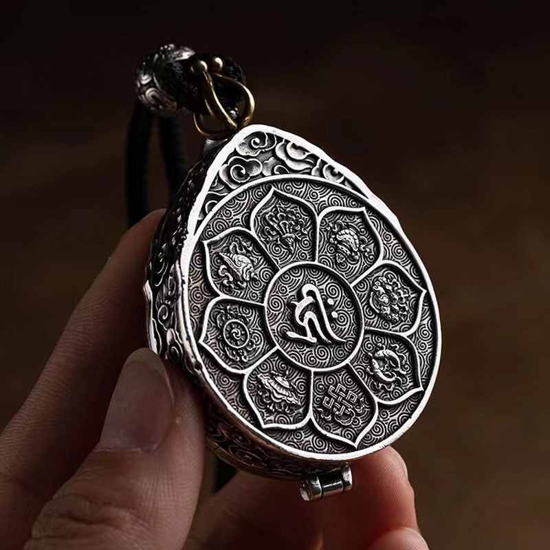 Chinse Zodiac & Eight Treasures of Buddhism Locket |Pendant| With Rotatable Spinner