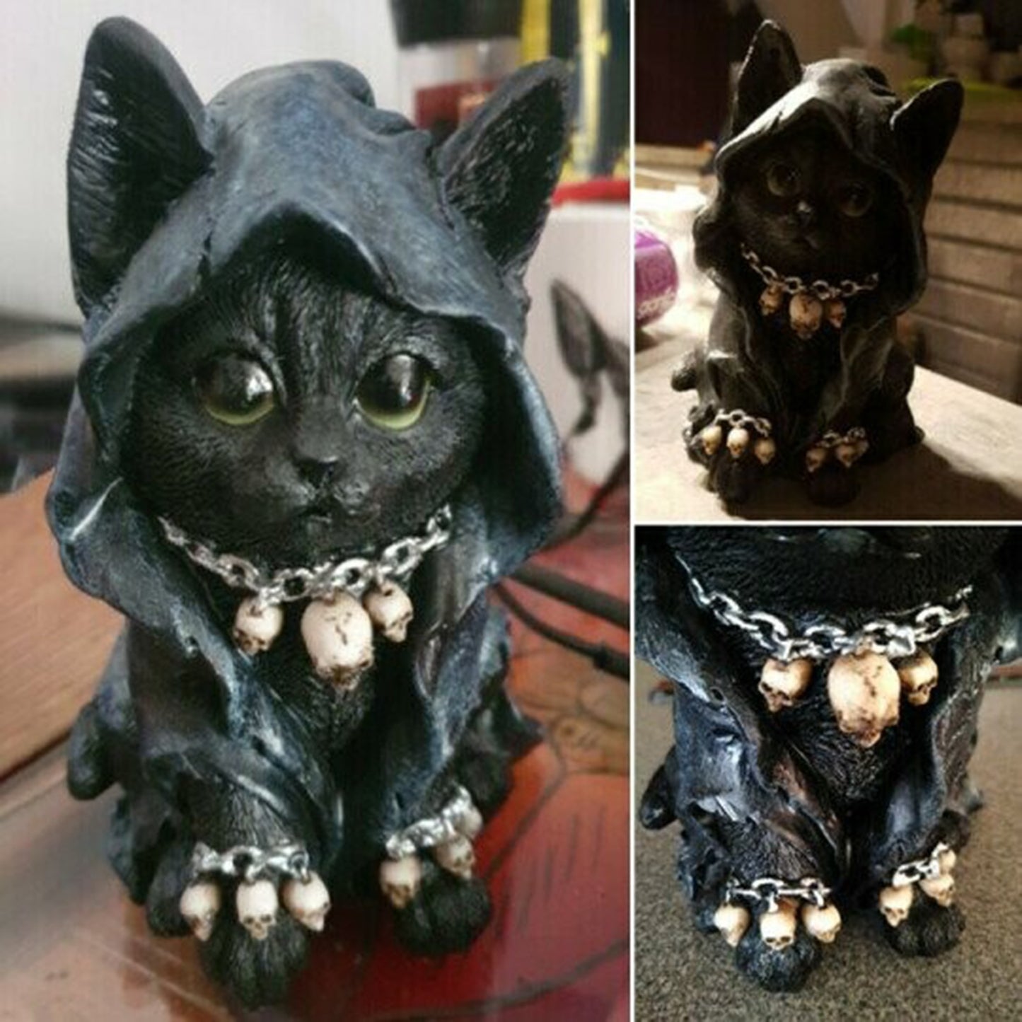 Witchy Grim Reaper Cat Figurine (multiple options available)
