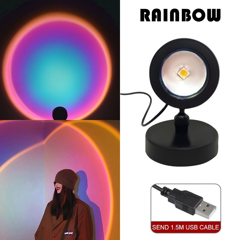 Atmosphere Lighting Sunset LED Rainbow Neon Light Lamp - Only Liberation