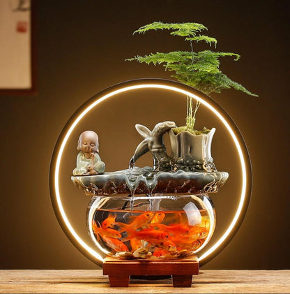 Zen Water Fountain Fishtank With LED Lamp & Backflow Incense Burner (m –  Only Liberation