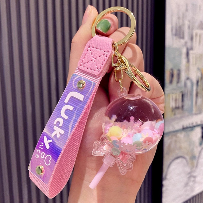 Rainbow Jellybean & Sparkle Confetti Filled Lollipop Kawaii Keychain (multiple options available) - Only Liberation