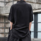 Black Japanese Style Button Up Shirt