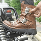 Mens Genuine Cowhide Leather Moto Boots with Skull Buckles (multiple options available) - Only Liberation